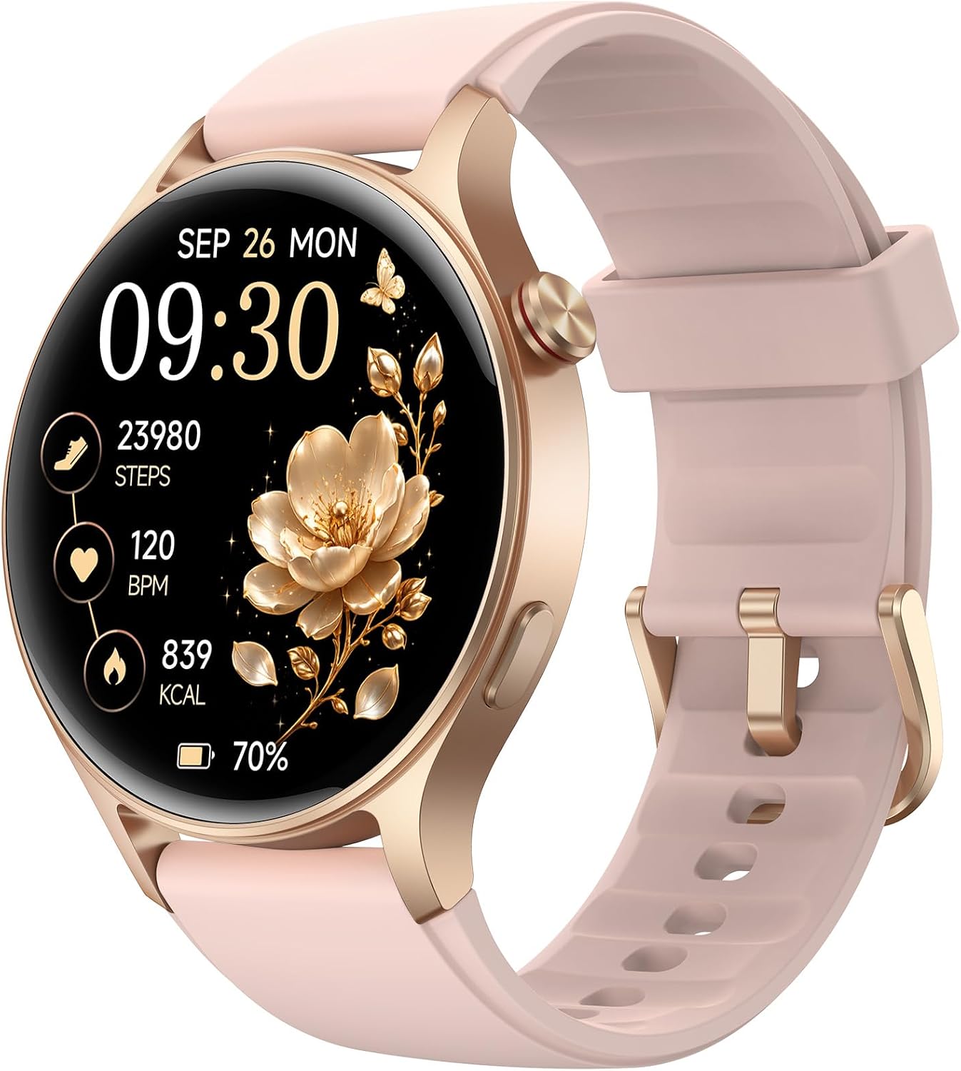 Fitpolo Smart Watch for Women,1.3" AMOLED Touchscreen Fitness Tracker, Make/Answer Calls, Heart Rate SpO2 Monitor, 3ATM Waterproof, Sleep Activity Tracking Smartwatch for Android Phones iPhone