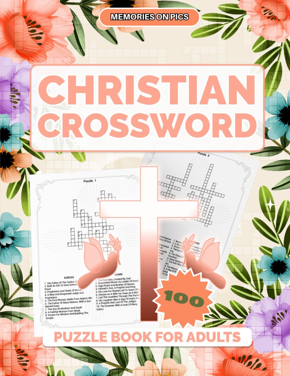Christian Crossword Puzzle Book for Adults: 100 Crossword Puzzles With Solutions
