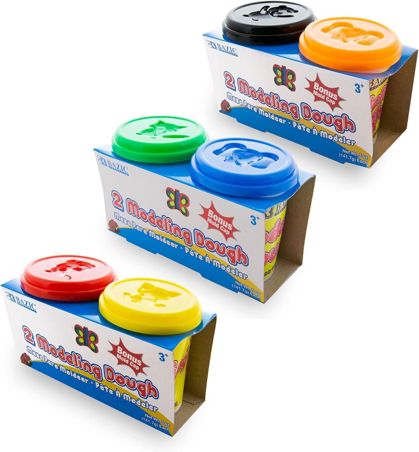 BAZIC Products Modeling Clay 2 Color, Assorted Colors Modeling Dough Art Craft Non Toxic Gift for Artist Kids (10oz/Pack), 1 Unit, Random Color