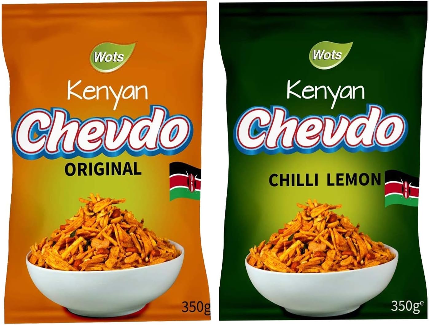 Bharti Ben Wots Kenyan Chevdo Chevda Snack Mix (Original and Chilli Lemon)