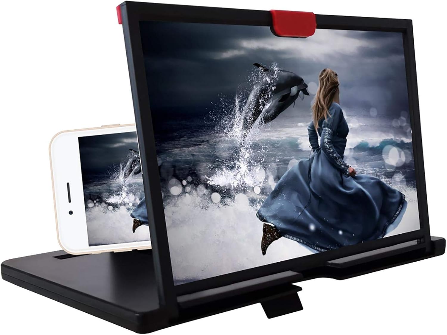 Fengshengli 12'' Cell Phone Screen Magnifier, 3D HD Phone Expander Foldable Screen Enlarger for Movies, Videos, Gaming