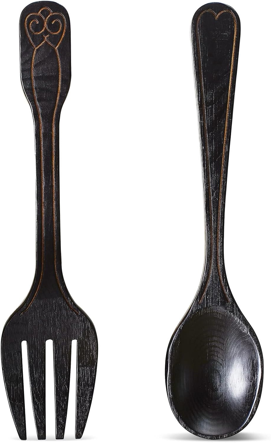 Yulejo Large Fork and Spoon Wall Decor Rustic Kitchen Decor 2 Pieces Wooden Modern Spoon Wall Sign Fork and Spoon Wall Art Farmhouse Wooden Spoons for Home Kitchen Dining Room Decor