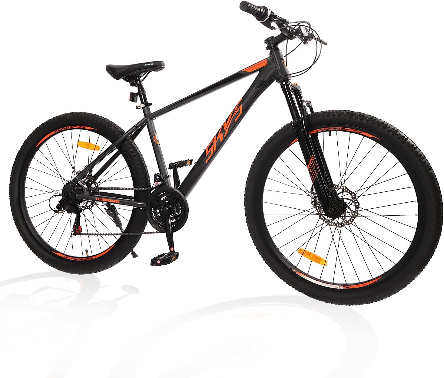Hardtail Mountain Bike for Men/Women, 26/27.5" Sizes, 21-Speed Twist Shifting, Disc Brakes, Adult MTB Bicycle with Suspension Fork, Easy Assembly, Ideal for Adventurers