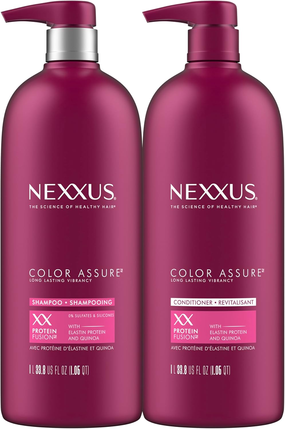 Nexxus Color Assure Shampoo and Conditioner, with Pump 33.8 oz, 2 ct by Nexxus