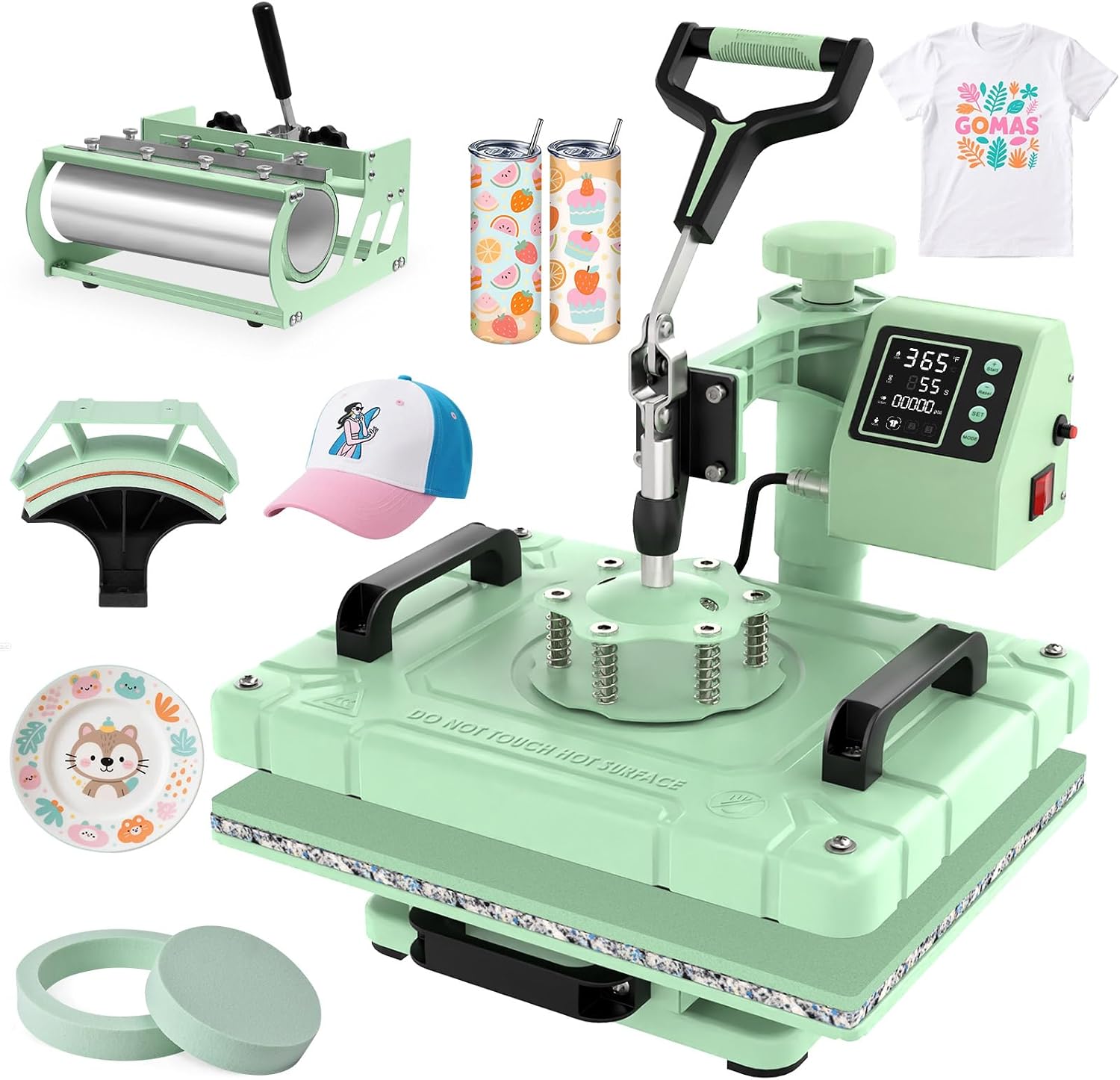 Slendor 12x15 Inch 5 in 1 Swing Away Heat Press Machine for T Shirts
