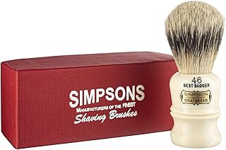 Berkeley 46 Badger Brush- Simpson Shaving Brushes - Faux Ivory Handle (Berkeley 46 Best)