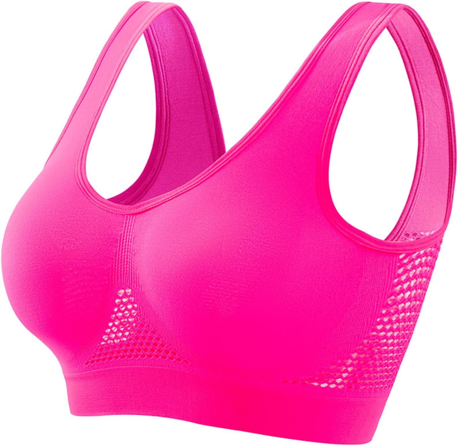 Womens Breathable Anti-Sagging Breasts Sports Bras Cool Liftup Air Bras Comfortable Mesh Plus Size Wireless Bra