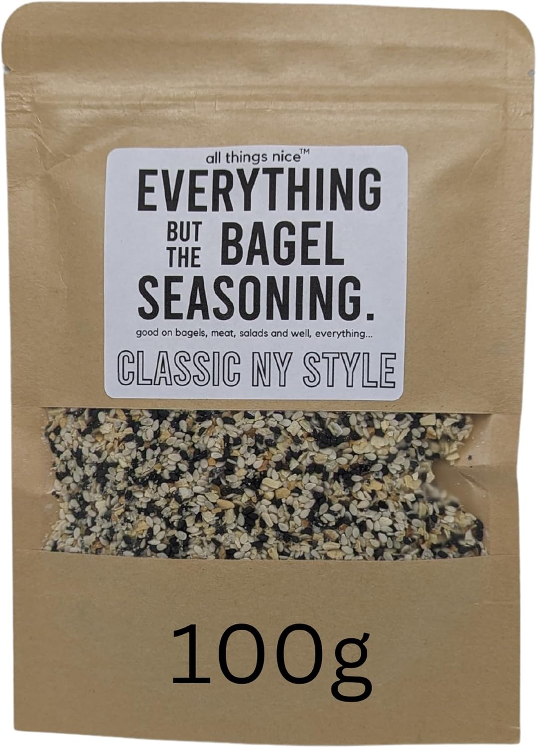 Everything But The Bagel Seasoning Mix, 100g, Made in the UK, Season Meats, Eggs and More, Mixed Spices, Classic New York Deli Style