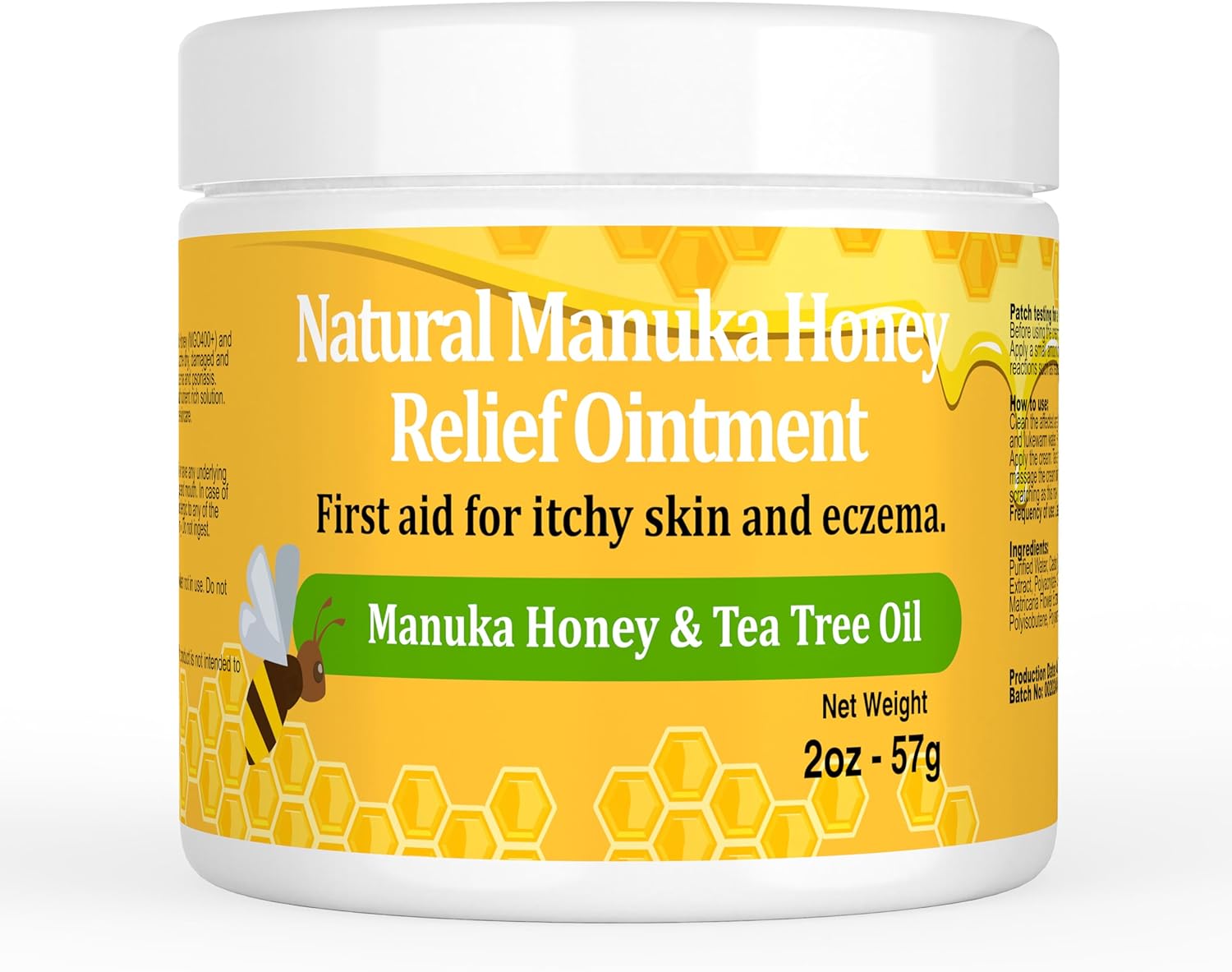 Draw Salve Manuka Honey Ointment Cream, for Eczema, Rosacea, Psoriasis, Folliculitis, Seborrheic Dermatitis, Anti-Itch for Soothing Relief, Dry, Itchy, Irritated Skin