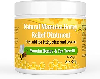 Draw Salve Manuka Honey Ointment Cream, for Eczema, Rosacea, Psoriasis, Folliculitis, Seborrheic Dermatitis, Anti-Itch for Soothing Relief, Dry, Itchy, Irritated Skin