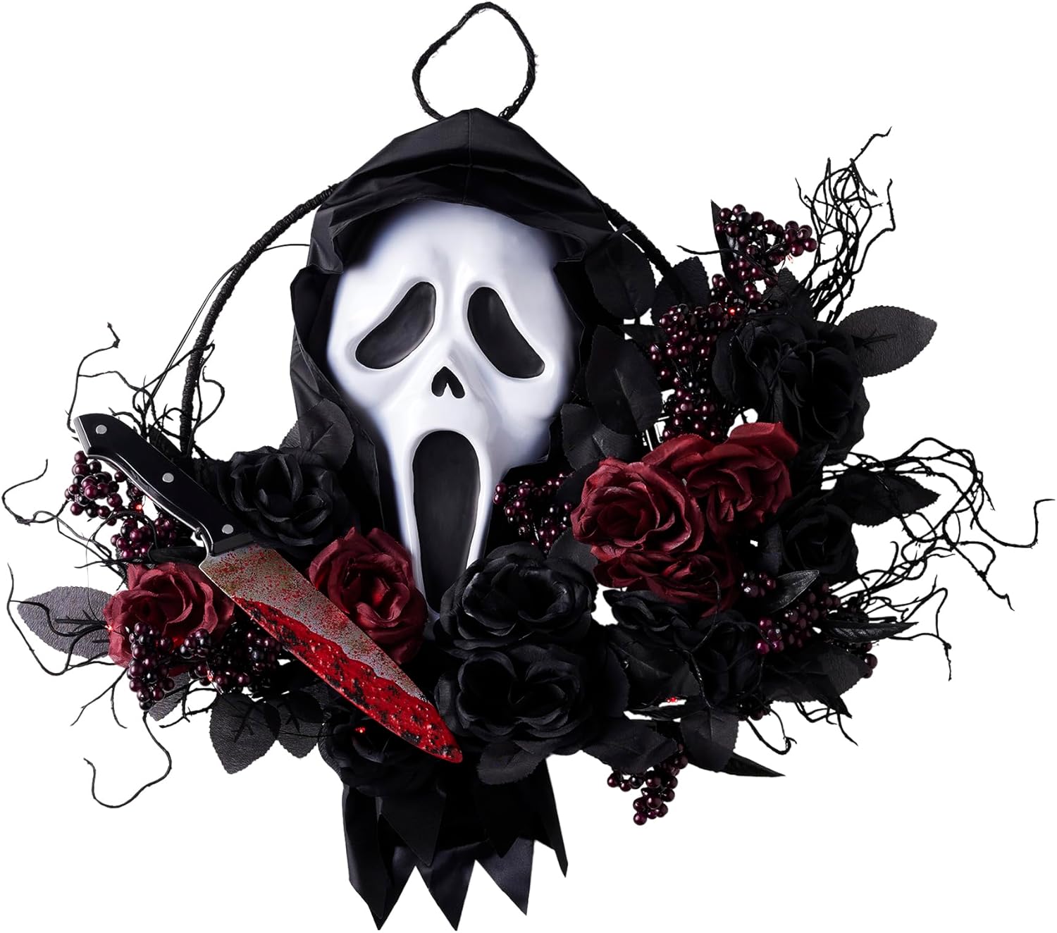 Spirit Halloween Ghost Face ® Slasher Wreath | Officially Licensed | Home Décor | Horror Décor