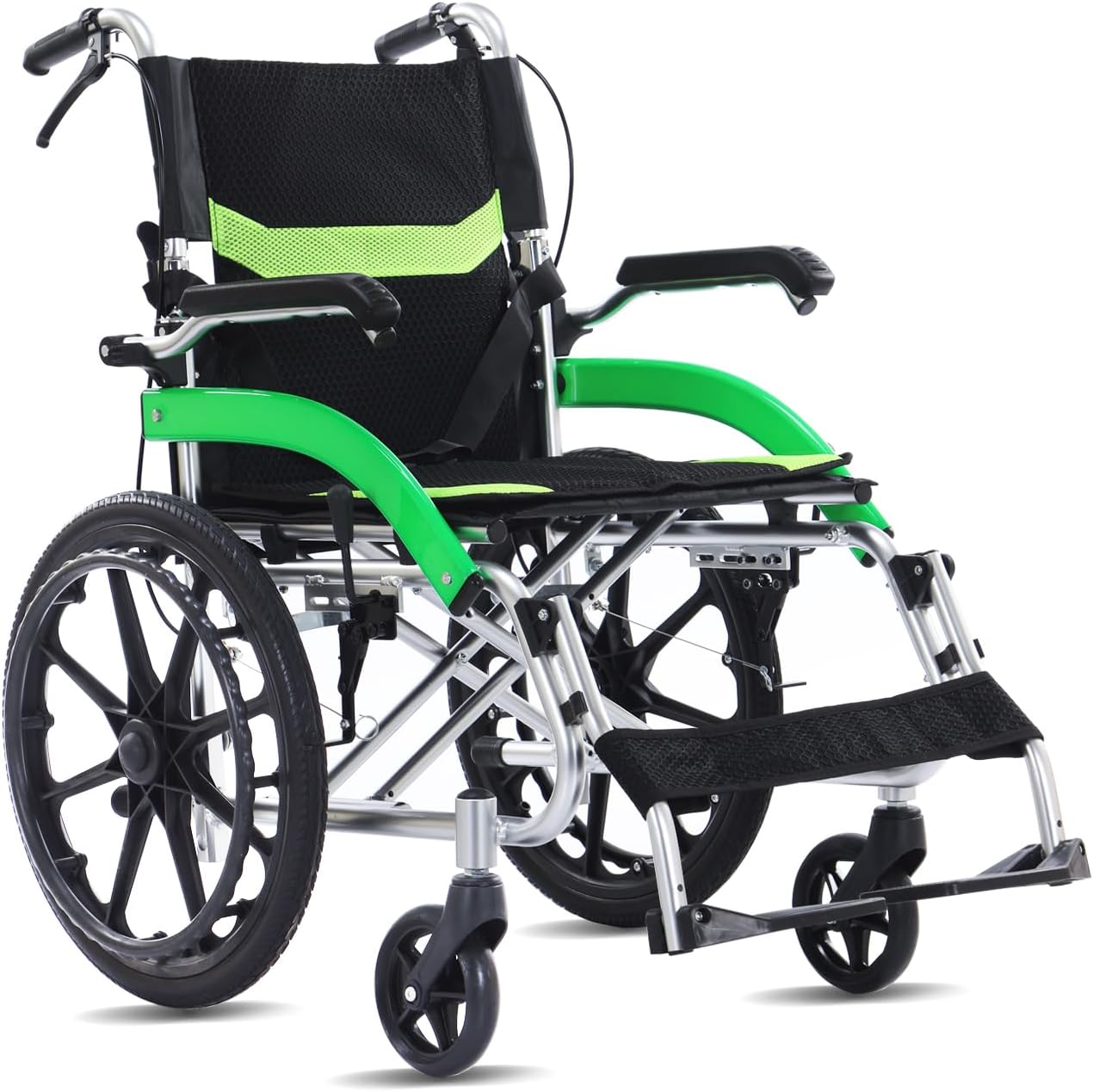 Manual Wheelchair Lightweight Foldable,Only 27 lbs,Dual Brake Design Wheelchair with Self-Propelled for Seniors,Large 20 Inch Rear Wheels for All Terrain