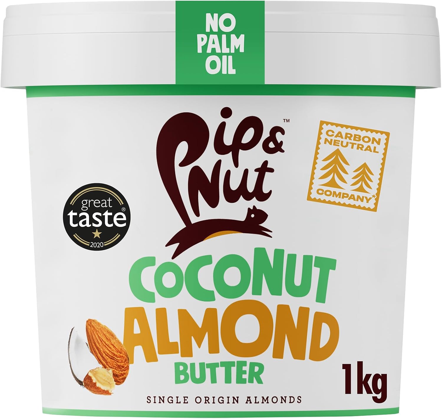 Pip & Nut - Coconut Almond Butter (1kg) | Natural Nut Butter, No Palm Oil, No Added Sugar, Hi-Oleic Almonds, High in Unsaturated Fats, Gluten Free, Vegan, Dairy Free