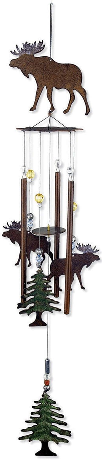 Sunset Vista Designs Wilderness Wonders Moose Wind Chime, 28-Inch Long