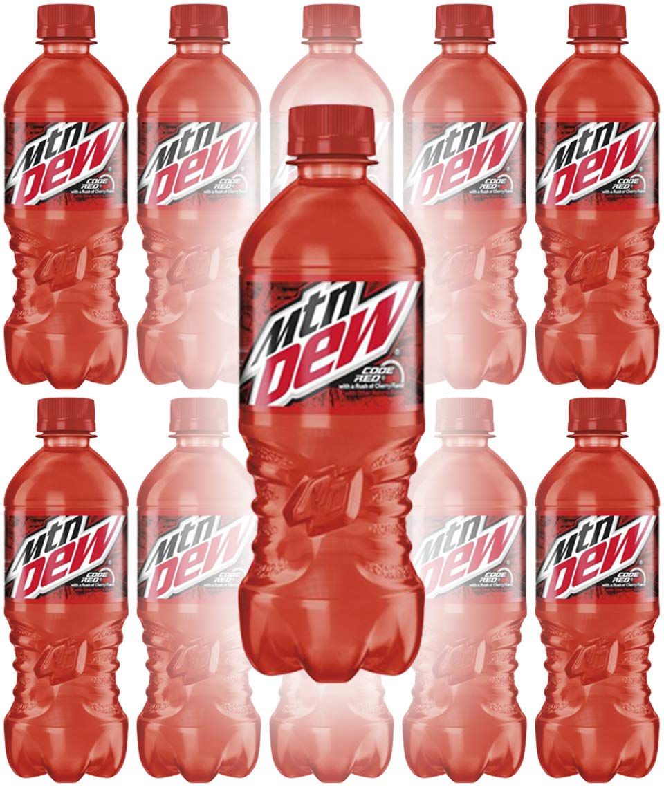 Mountain Dew Code Red, 20oz Bottle (Pack of 10, Total of 200 Fl Oz)
