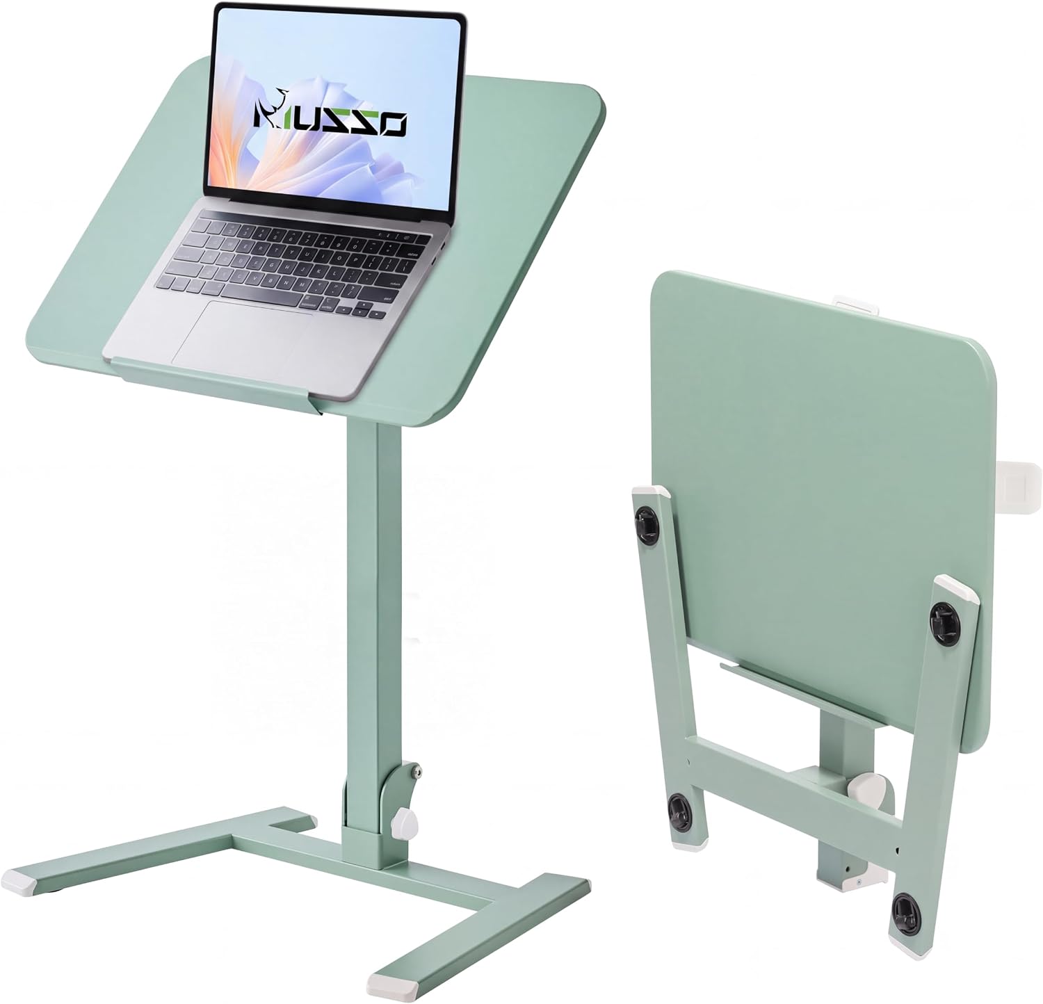 MUSSO D7 Rolling Foldable Desk,Height Adjustable,Without Assembly Green
