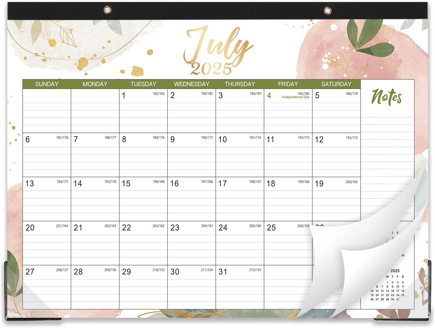 2025-2026 Desk Calendar - JUL 2025 - DEC 2026, 14.6" x 11.5" Desk Calendar 2025-2026, Desk Pad, Julian Date, Good for Work or Home Desk Organizing