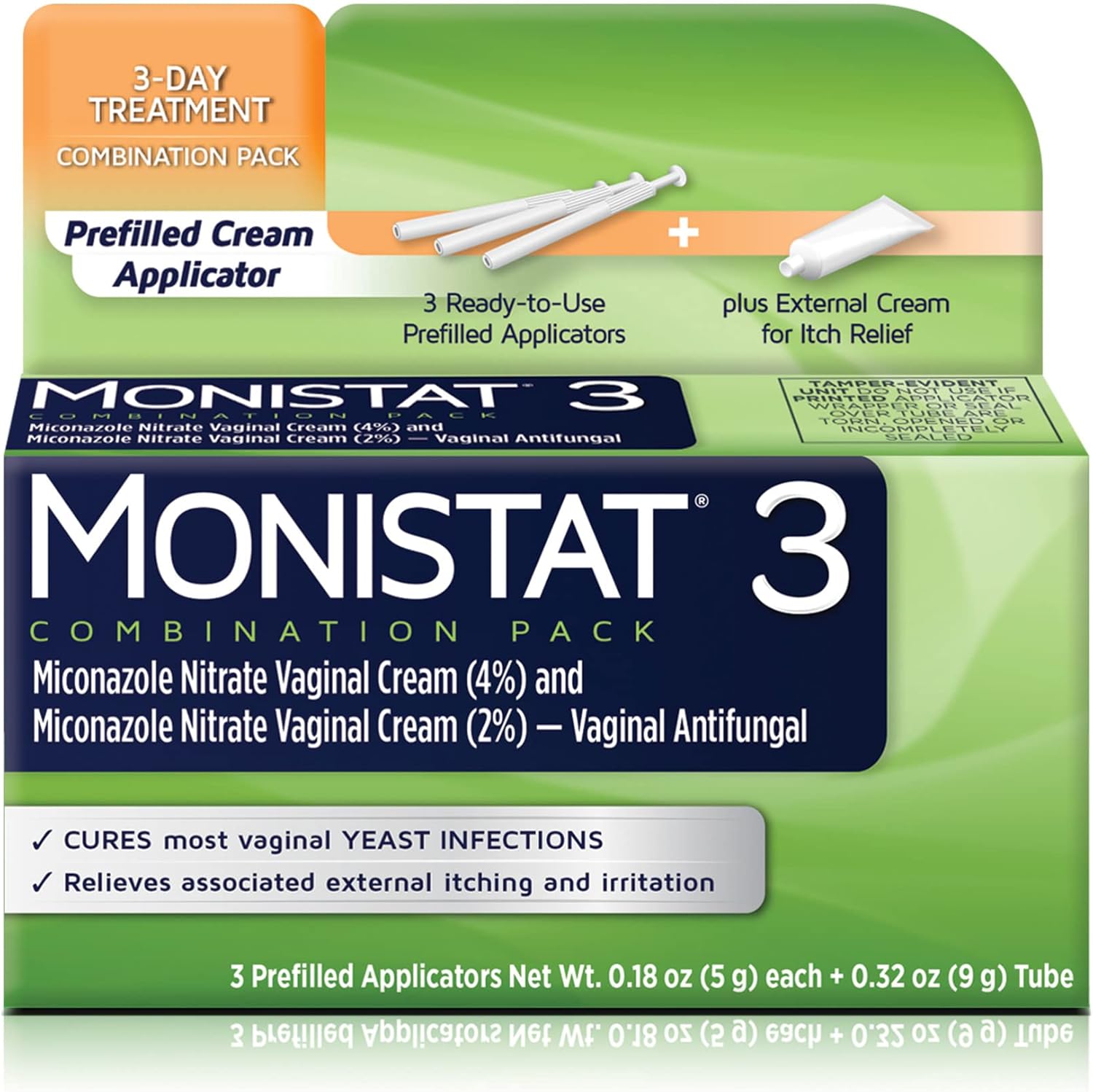 Monistat 3 Day Yeast Infection Treatment for Women, 3 Miconazole Pre-Filled Cream Applicators & External Monistat Anti-Itch Cream Bundle