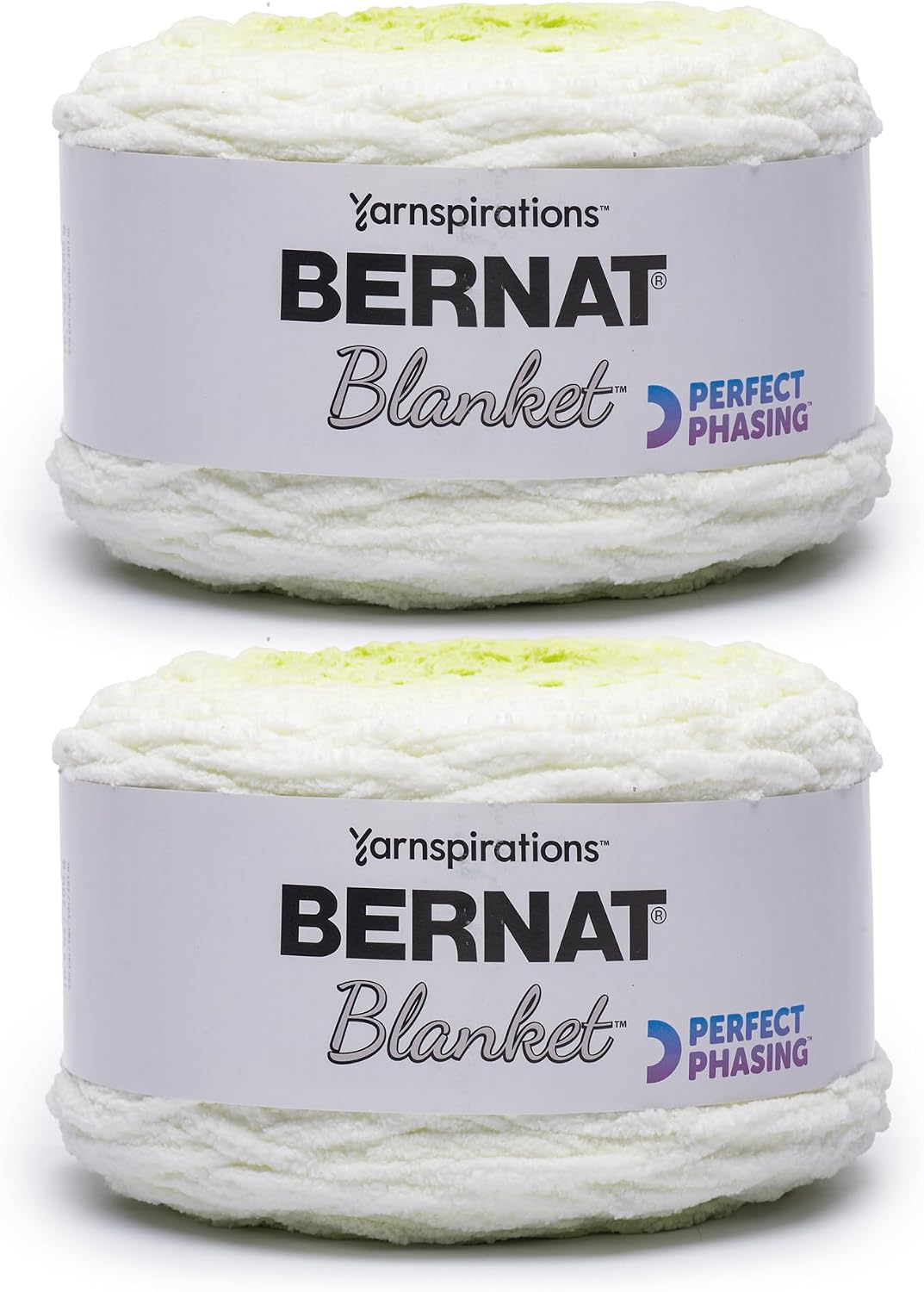 Bernat Blanket Perfect Phasing Soft Crochet Yarn, Citron 2-Pack