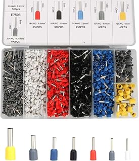 Fidioto 1900pcs Wire Ferrules Terminals Kit, AWG 22-10 Terminal Connector Wire Insulated Cord Pin Ends Terminals for Electric, Industrial, Power Control System, etc.