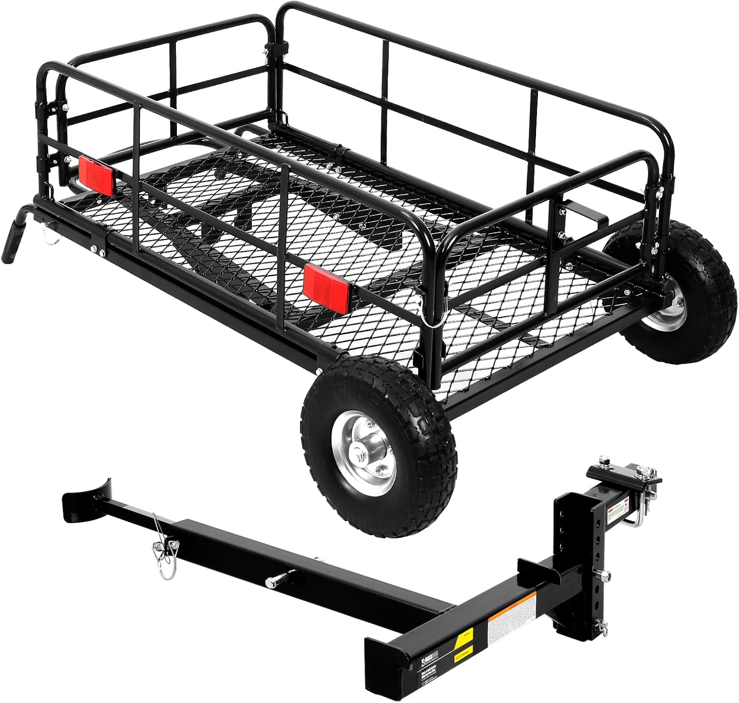 MaxxHaul 2-in-1 Hitch Cargo Carrier Push Cart 400 lb Steel Rack - (50243)