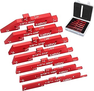 Router Table Setup Bars, 7pcs Aluminum Precision Setup Blocks Height Gauge Set for Router Table Saw Accessories and Angle Woodworking Set Up(Each Block has Different Thickness)