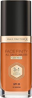 Max Factor Facefinity 3-in-1 All Day Flawless Liquid Foundation, SPF 20-93 Mocha, 30 ml