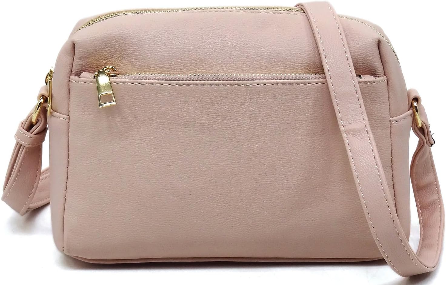 MIZUBA Fashion Triple Zip Pocket Crossbody Bag Multi Pocket Crossbody bag Satchel Purse