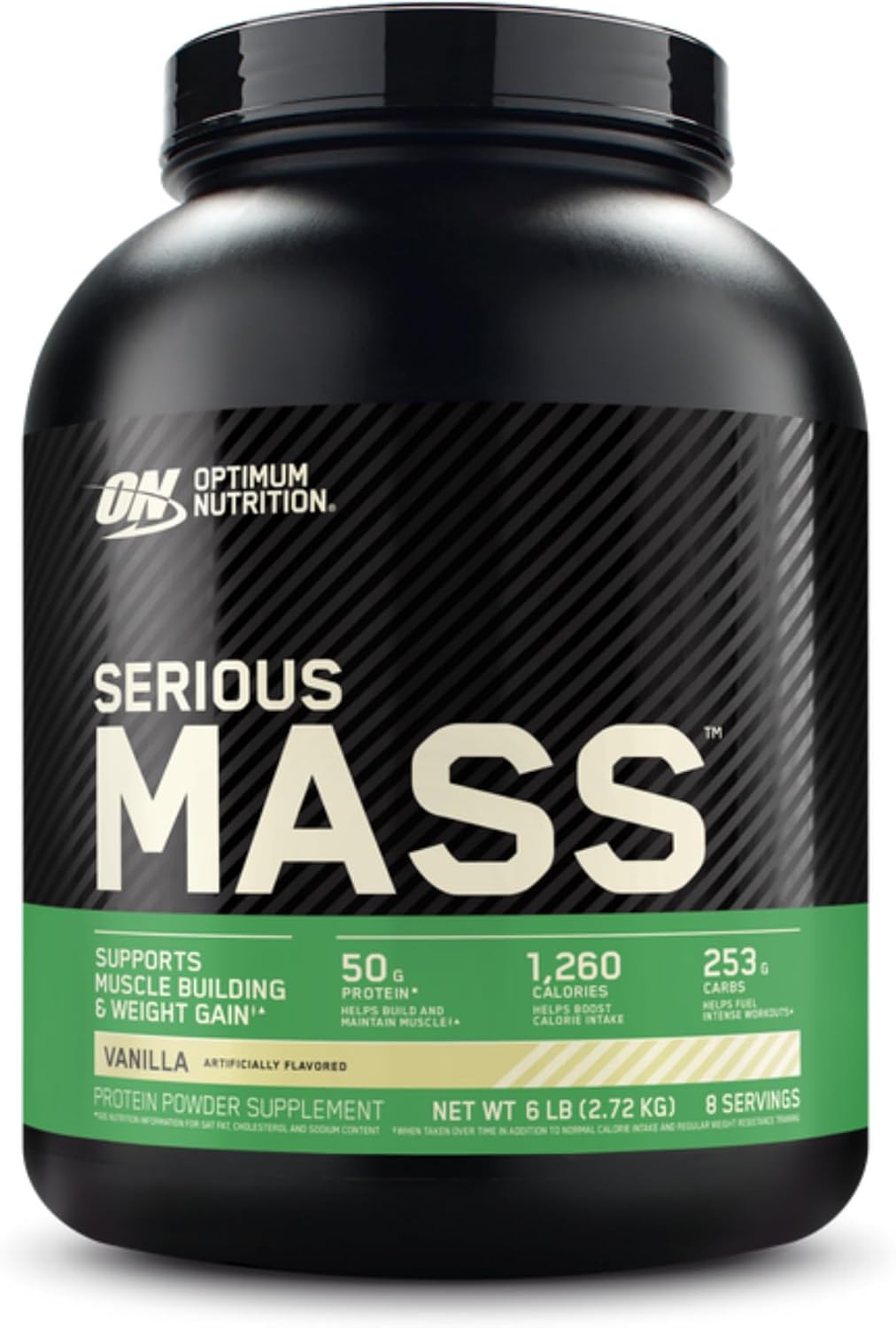 Optimum Nutrition Serious Mass, Weight Gainer Protein Powder, Mass Gainer, Vitamin C and Zinc for Immune Support, Creatine, Vanilla, 6 Pound (Packaging May Vary)