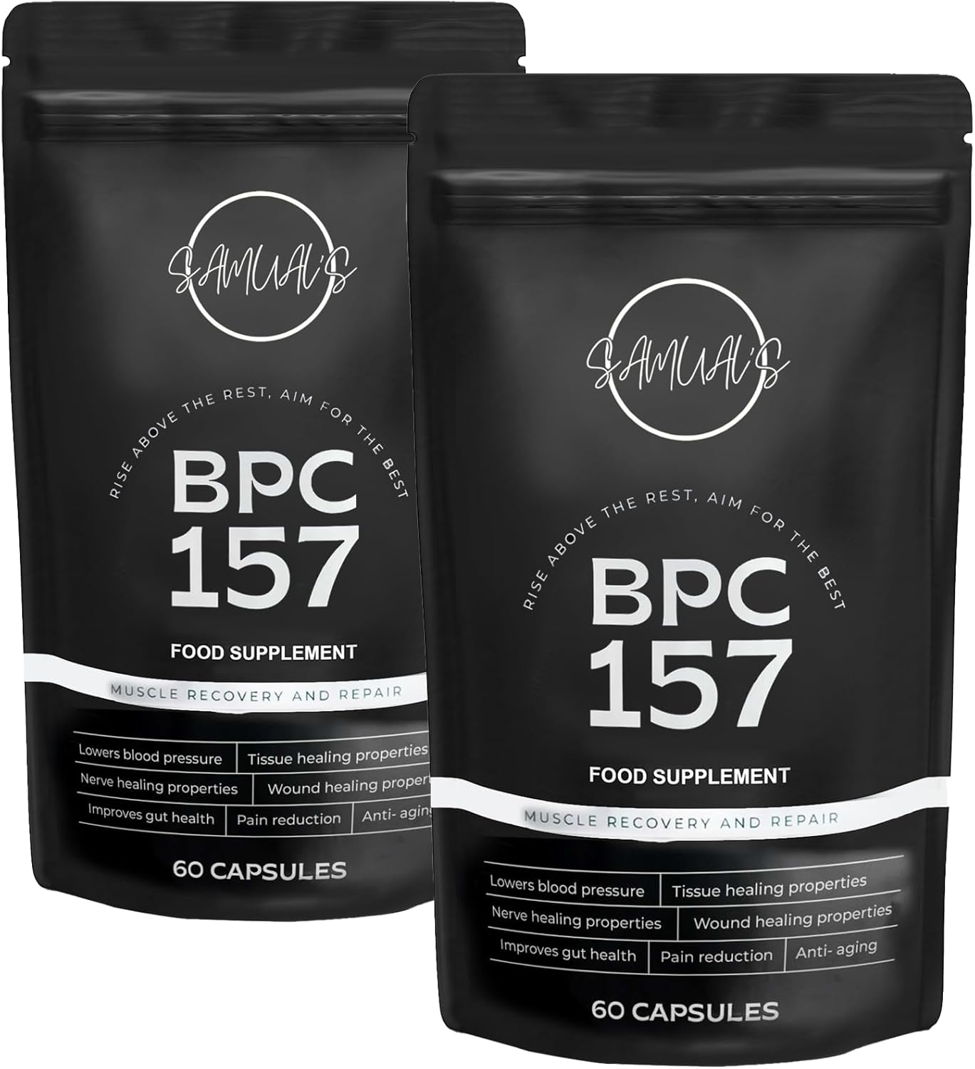 BPC 157 Capsules | Muscle Recovery and Tissue Repair | BPC-157 Oral Peptides Amino Acid Supplement | Supports Muscle Growth and Gut Health | Double Bundle - 120 Capsules
