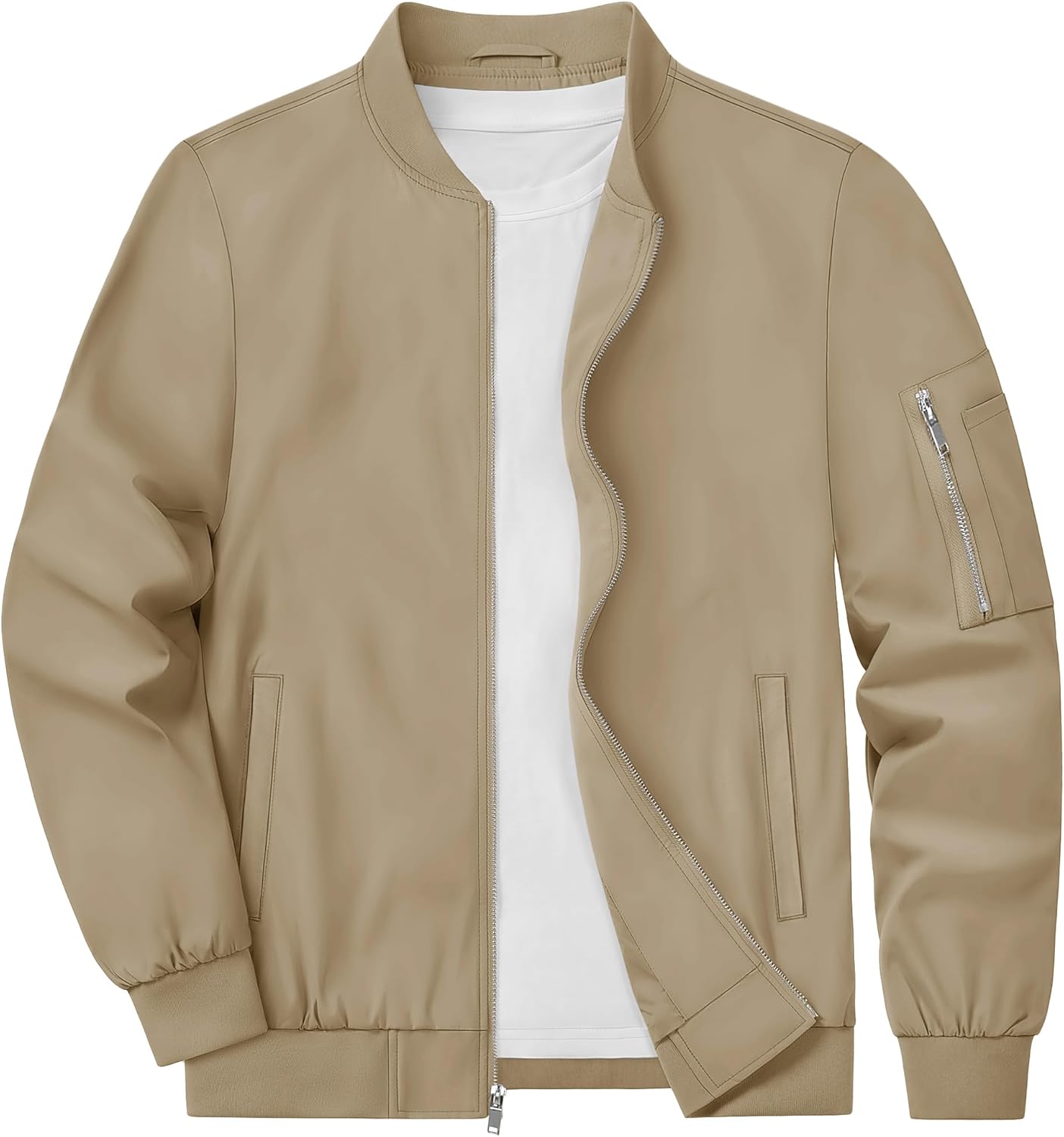 KEFITEVD Mens Lightweight Jacket Casual Bomber Jackets Military Windbreaker with Multi Pockets