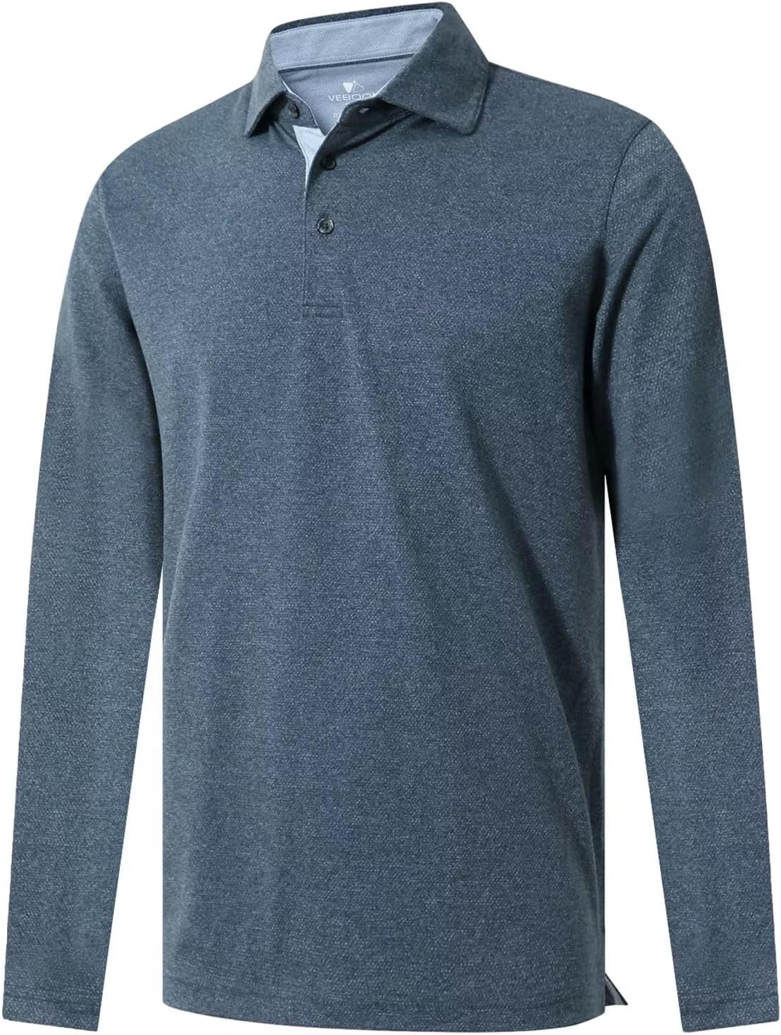 VEBOON Men's Polo Shirts Long and Short Sleeve Cotton Blend Heather Moisture Wicking Casual Collared Shirts