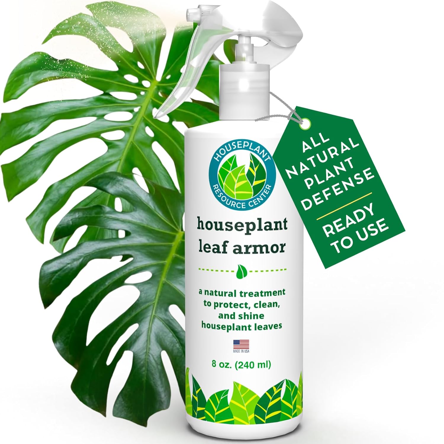 Leaf Armor by Houseplant Resource Center | Natural Indoor Plant Leaf Protectant and Shine Spray for Fiddle Leaf Fig, Ficus Audrey, Monstera and Other Houseplants (8 Fluid Ounces)