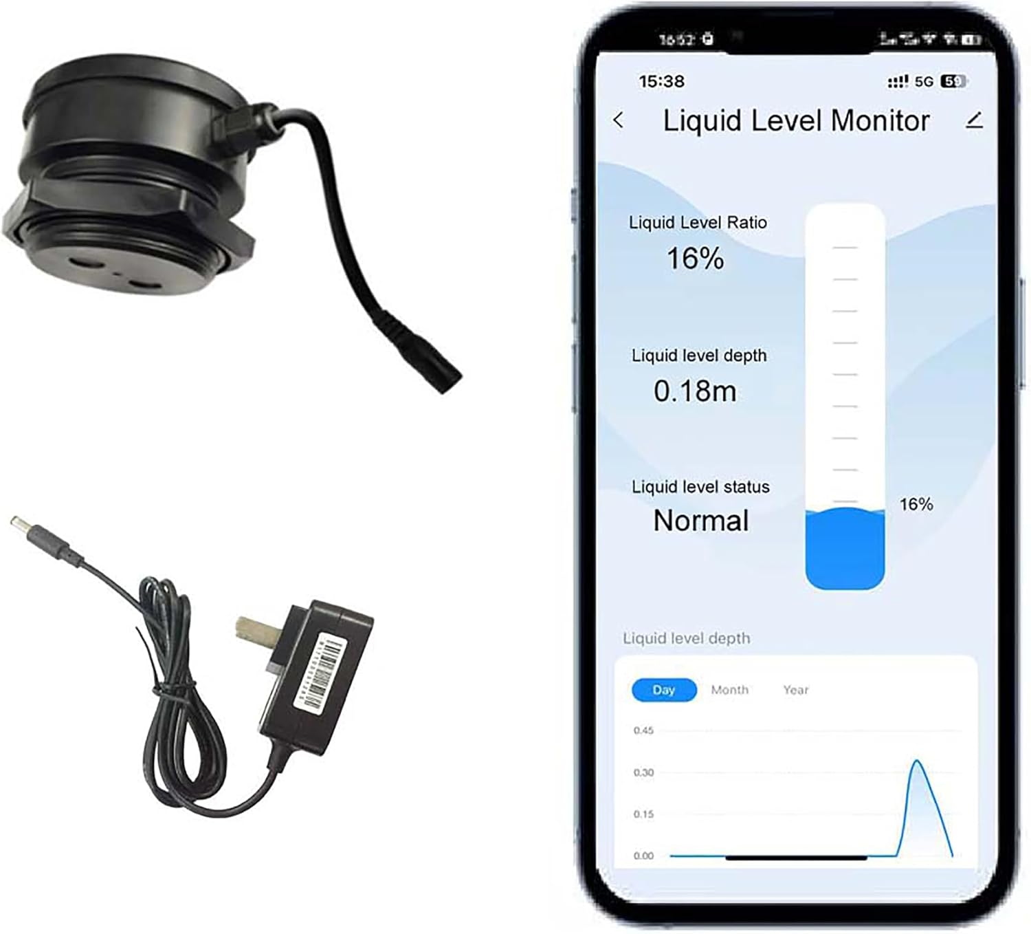 TLC2206 Tuya Smart Life Mobile APP Wireless WiFi Remote Ultrasonic Contactless Indoor Waterproof IP67 Liquid Water Oil Fuel Level Tank Monitor Sensor Controller Automatic Alarm Indicator