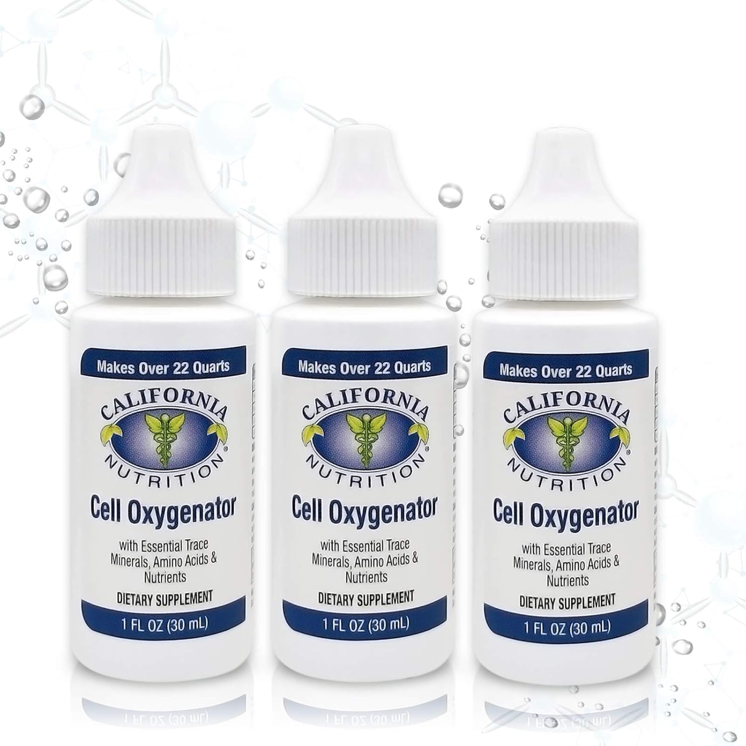 Cell Oxygenator 1 Fl Oz Bottle (Pack of 3), Cell Food Concentrate Liquid Oxygen Water Drops Daily Nutritional Dietary Supplement, Suport Immune System