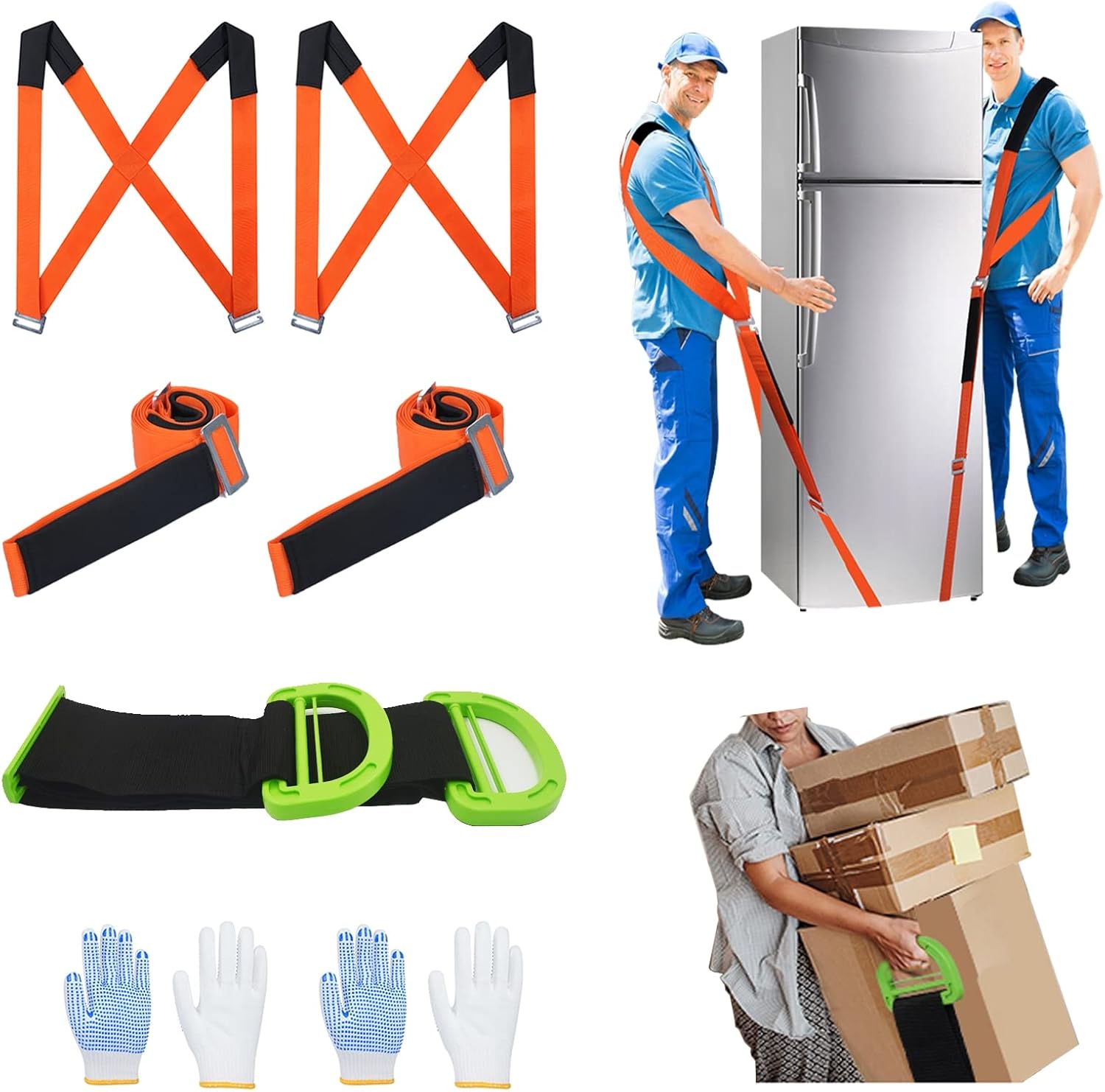 Moving Straps Lifting(Padded) one Person 2-Person Lifting and Moving System Appliance ,for Harness Moving Mattress Couch Furniture Heavy Things ,Suitable Professional Moving Body Strap Wrist Strap