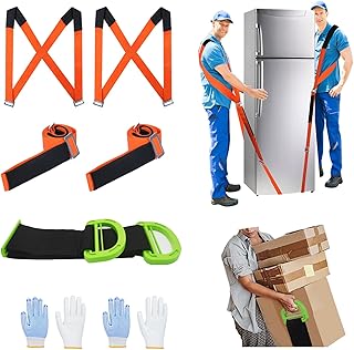 Moving Straps Lifting（Padded） one Person 2-Person Lifting and Moving System Appliance ,for Harness Moving Mattress Couch Furniture Heavy Things ,Suitable Professional Moving Body Strap Wrist Strap