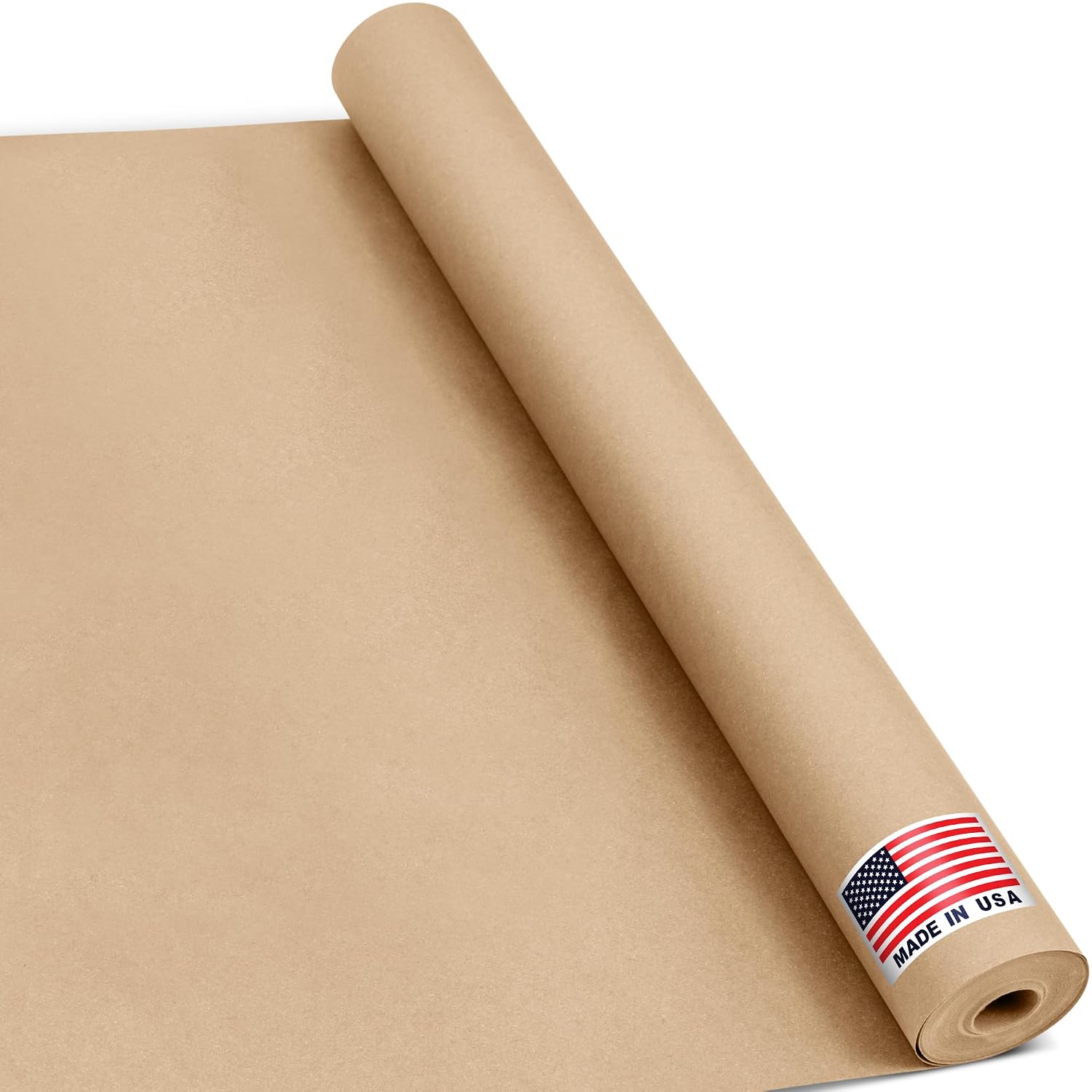 24" x 1200" (100 ft) Natural Kraft Paper Roll, USA Made