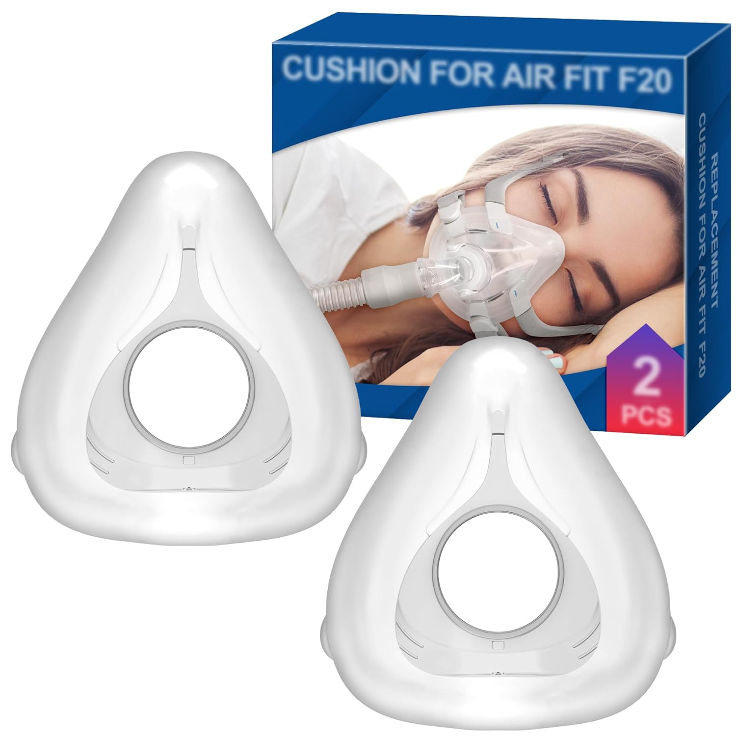 BlessEase 2 Packs Replacement Mask (L) for Airfit F20, Reliable Seal & Softer Fit, Compatible with Original Frame, Great-Value & Durable Replacement Cushion Supplies (L)