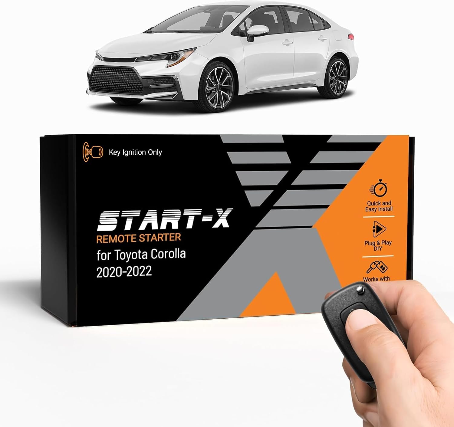 Start-X Car Remote Starter Kit for Non-Hybrid Toyota Corolla (2020-2022) | Key Blade Vehicles Only | Plug & Play Install | Zero Wire Splicing | Use Your OEM Key Fob | DIY System