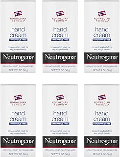 Neutrogena Norwegian Formula Moisturizing Hand Cream Formulated with Glycerin for Dry, Rough Hands, Fragrance-Free Intensive Hand Lotion, 2 oz, Pack of 6