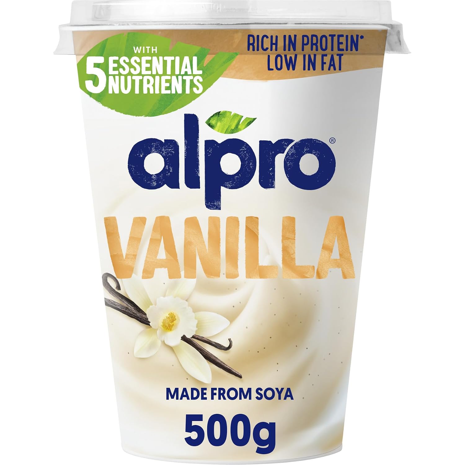 Alpro Vanilla, Plant-Based & Soya Yoghurt Alternative, Vegan & Dairy Free, Big Pot, 500g