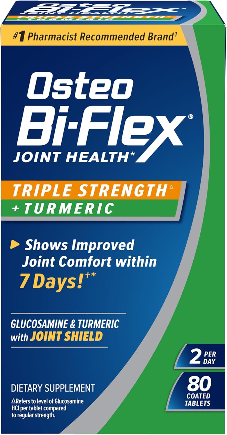 Osteo Bi-Flex Triple Strength Glucosamine Supplement with Turmeric Extract