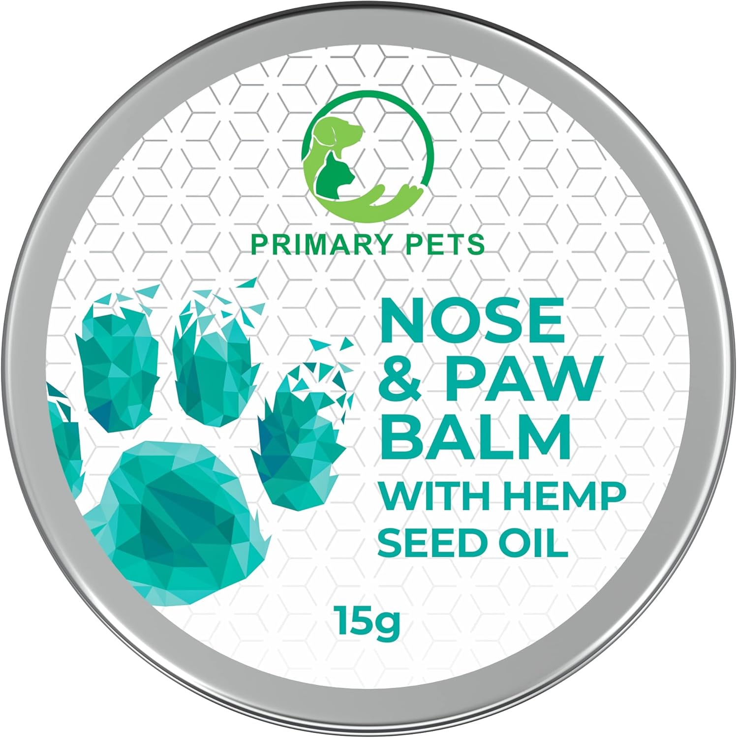 Primary Pets Premium Pet Supplies Dog Paw Balm 15g, Dog Nose Balm, Lick-Safe, with Hemp Oil Rich in Omega Oils, for Dry & Itchy Paws and Nose, Naturally Antiseptic Cream for Dogs, Hand-Made in UK.