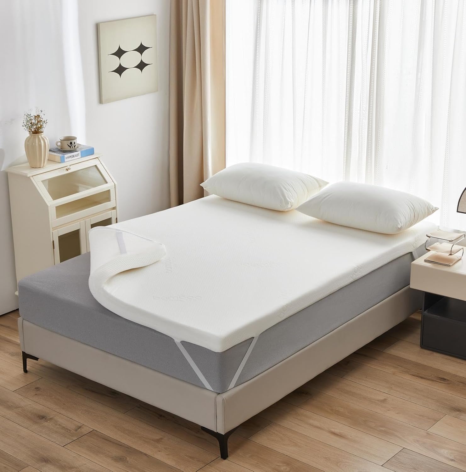 Memory Foam Mattress Topper King Bed (7cm Thick) Premium Topper for Comfort & Support, Back & Joint Pain Relief, Cooling Dual-Layer Orthopedic Pad.