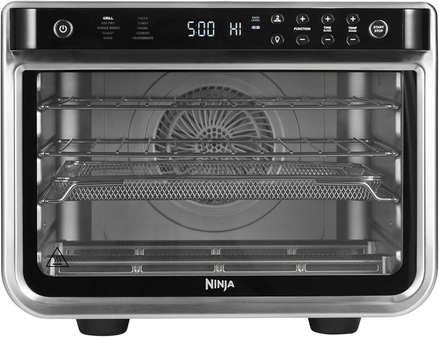 Ninja Foodi 10-in-1 Multifunction Oven, Fast Mini Oven, Countertop Oven, 10 Cooking Functions, Air Fry, Pizza, Grill, Roast, Bake, Toast, Bagel & more, Make Family-Size Meals, Silver/Black DT200UK