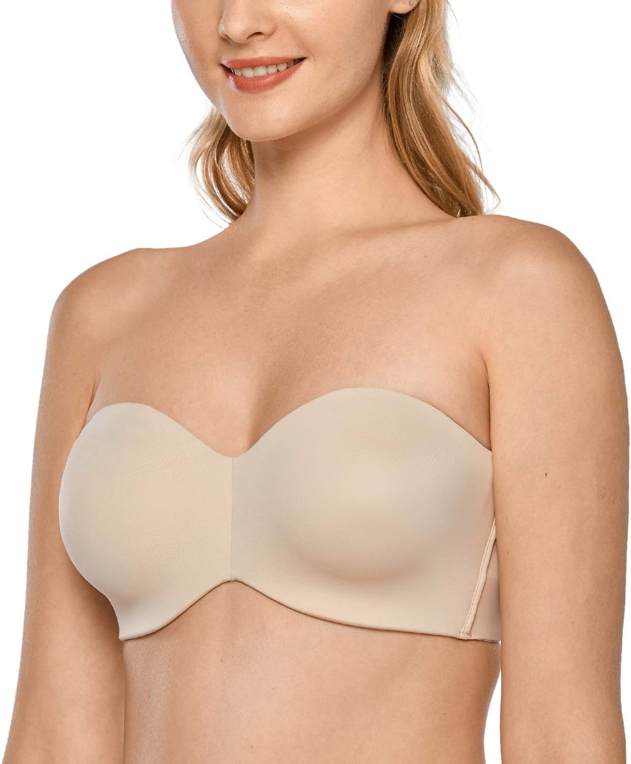 Delimira Women's Strapless Bras Underwire Support Non Padded Plus Size Minimiser Bra