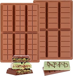 Chocolate Bar Mold - Non-Stick Chocolate Molds, Food Grade Silicone Deep Chocolate Bar Mold for Milk Chocolate Bar,Dubai Chocolate Bar Pistachio - Set of 2