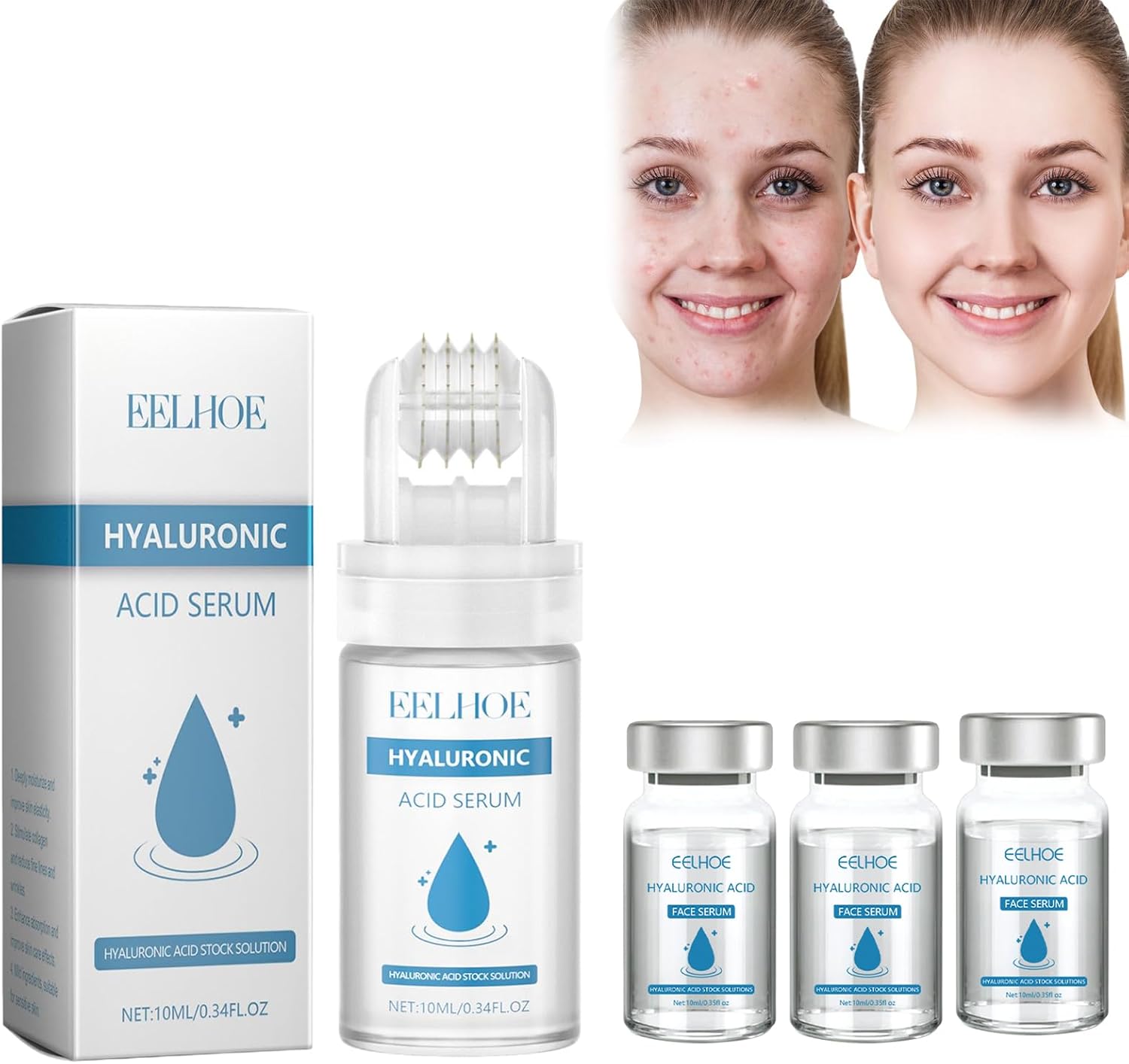 Nadiaen Micro Infusion System for Lips Face, Hyaluronic Acid Face Serum Micro Infusion, Micro Infusion Facial System, Hydrating Serum, Anti Aging Suitable for All Skin Types