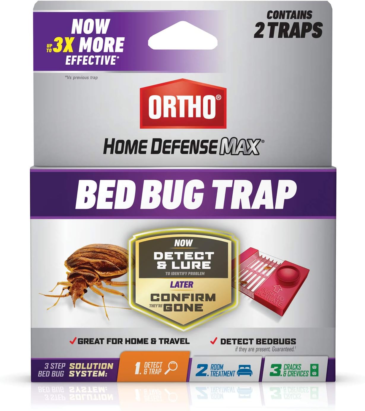 Ortho Home Defense Max Bed Bug Trap - Detect Bed Bugs in Homes and While Traveling, Package Contains 2 Traps